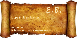 Egei Barbara névjegykártya